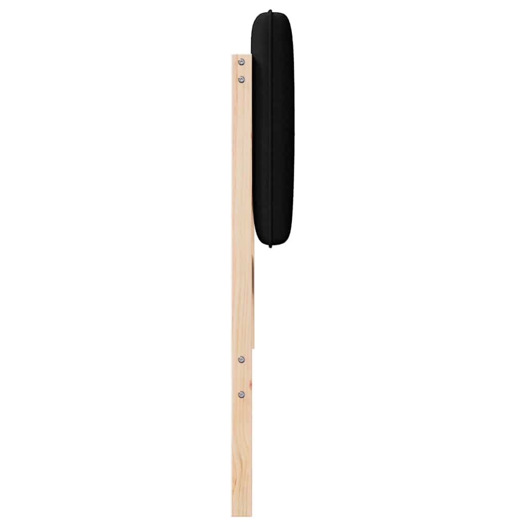 Polstret sengegavl Brun og sort 180 cm Massiv fyrretræ