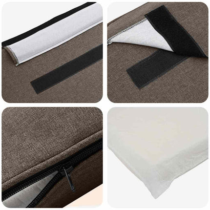 Polstret sengegavl Brun og Taupe 180 cm Massiv fyrretræ