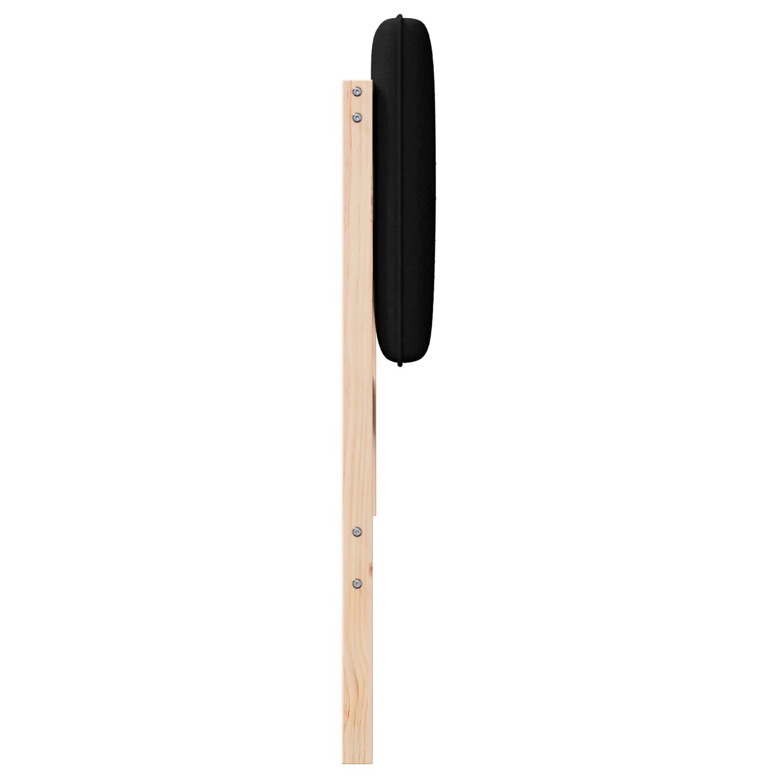 Polstret sengegavl Brun og sort 160 cm Massiv fyrretræ