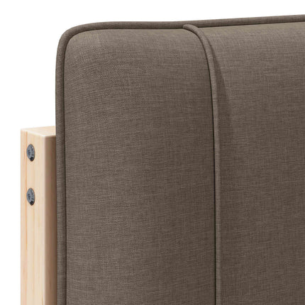 Polstret sengegavl Brun og Taupe 120 cm Massiv fyrretræ