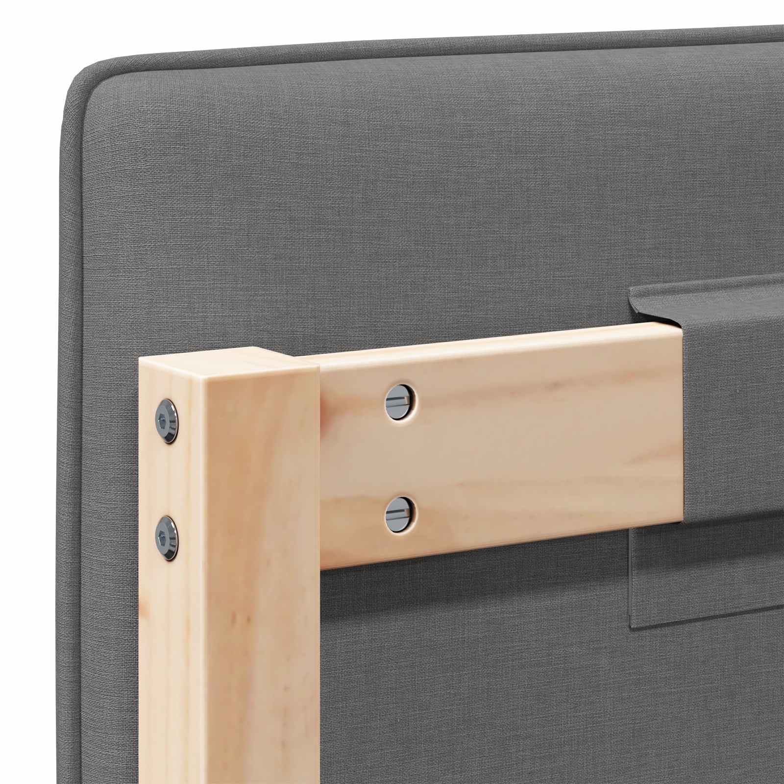 Polstret sengegavl Brun og Lys Grå 100 cm Massiv fyrretræ