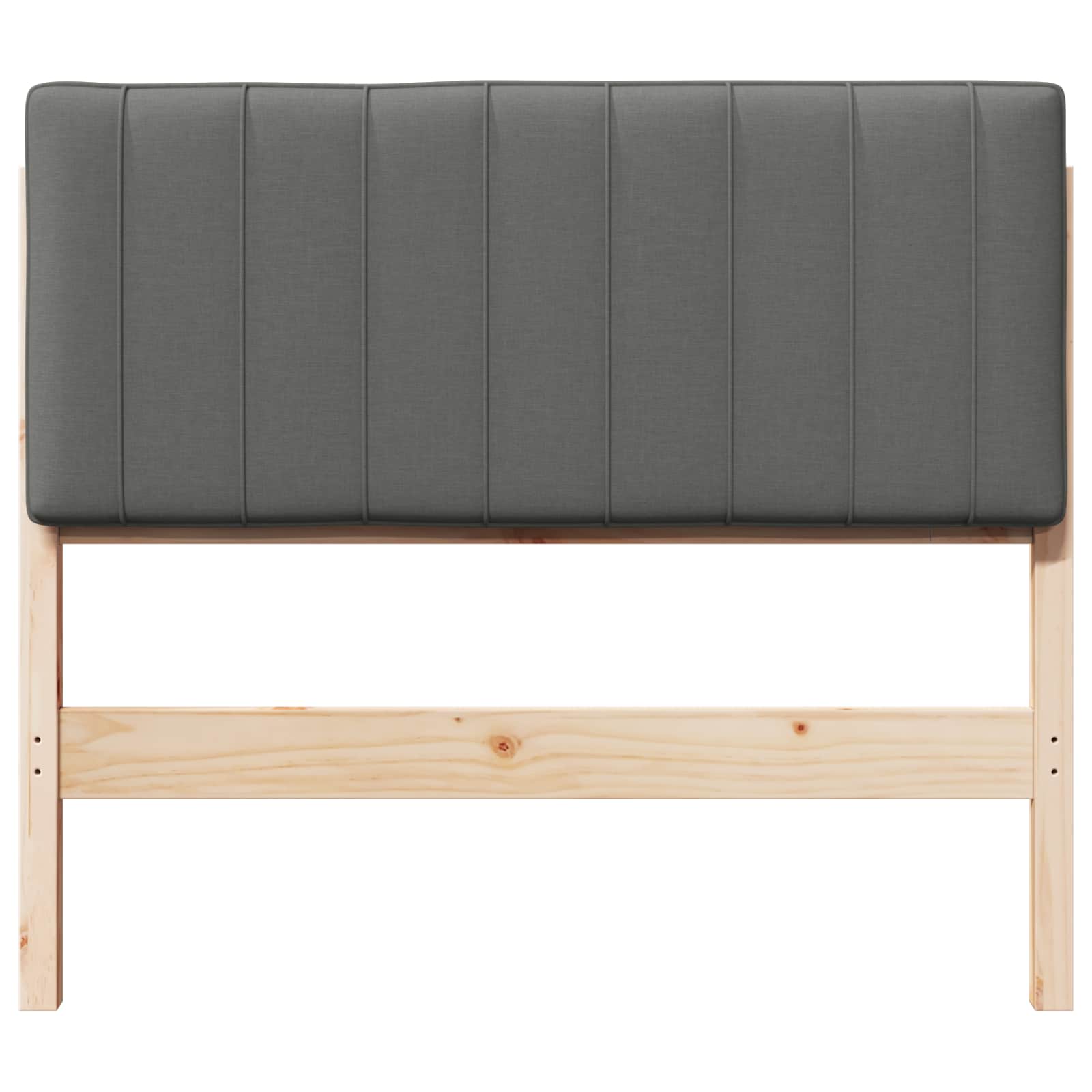 Polstret sengegavl Brun og Lys Grå 100 cm Massiv fyrretræ