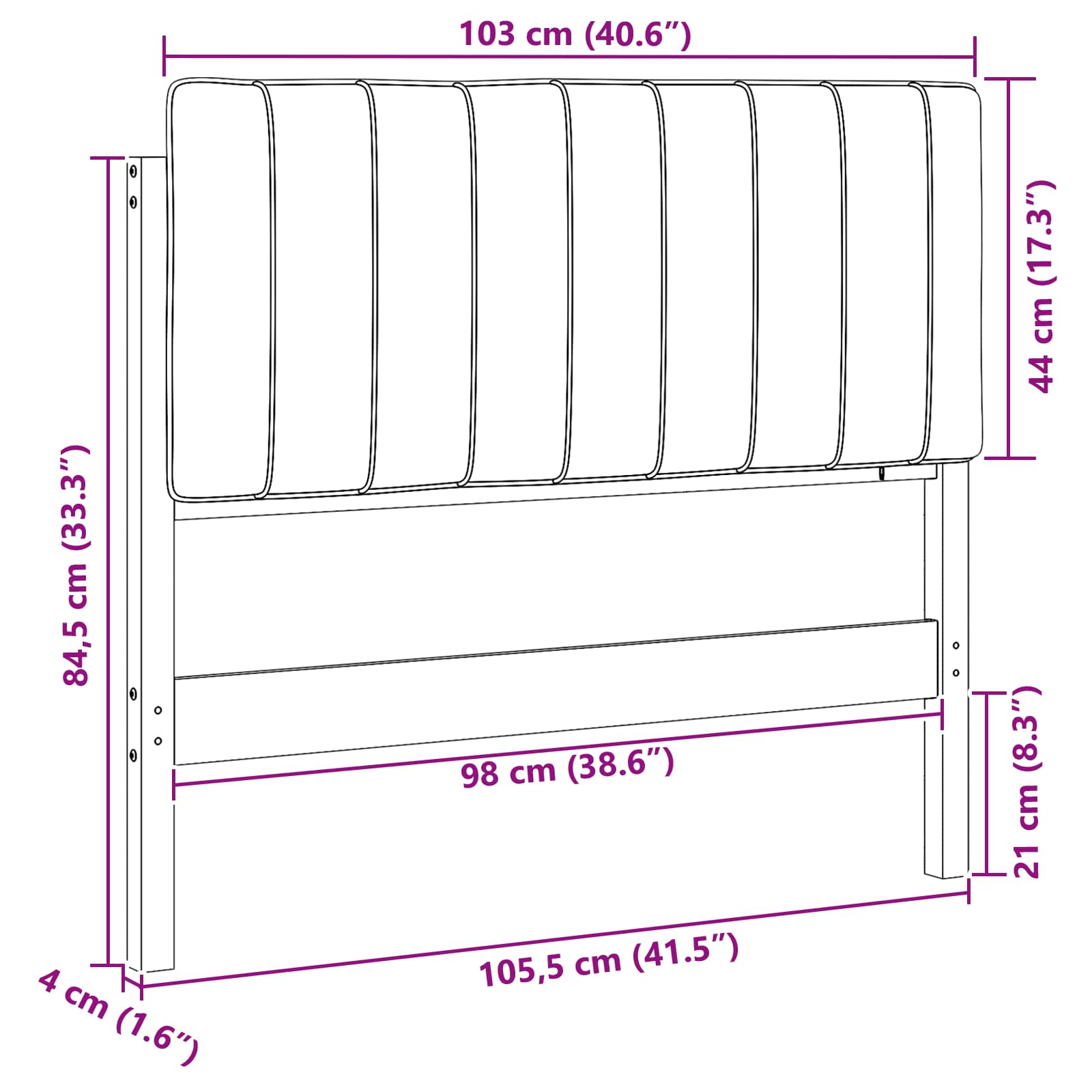 Polstret sengegavl Brun og Taupe 100 cm Massiv fyrretræ