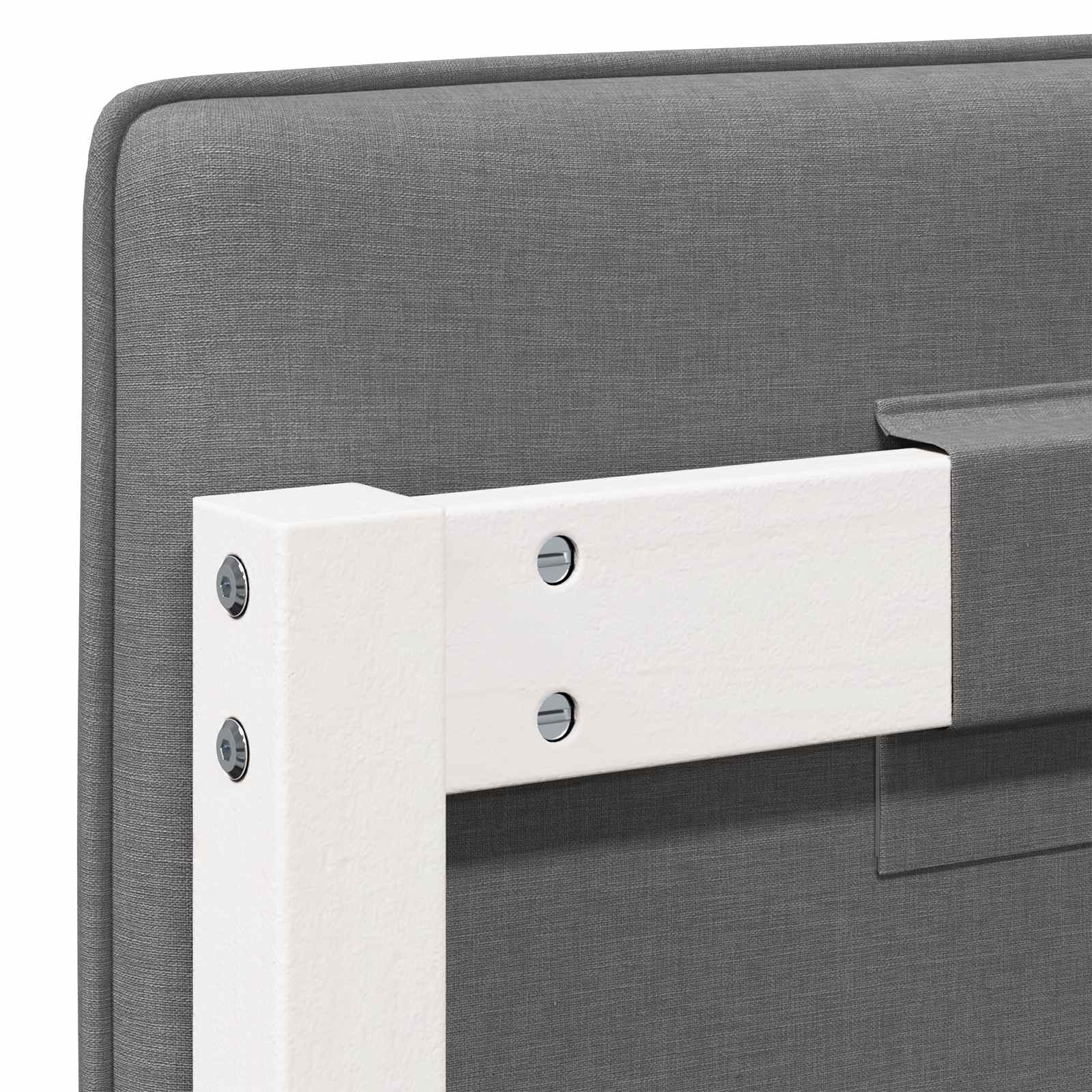 Polstret sengegavl Hvid og Lys Grå 100 cm Massiv fyrretræ