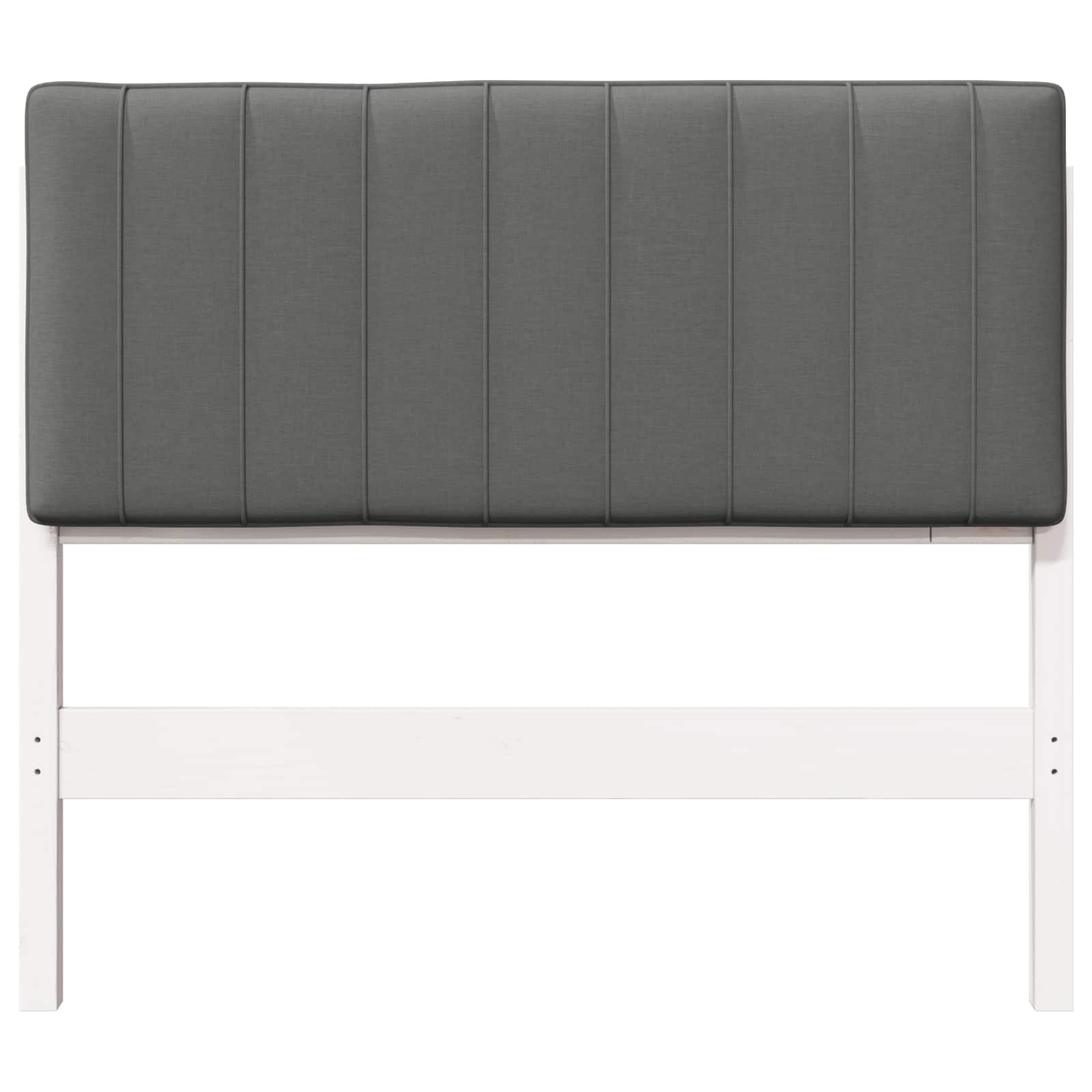 Polstret sengegavl Hvid og Lys Grå 100 cm Massiv fyrretræ