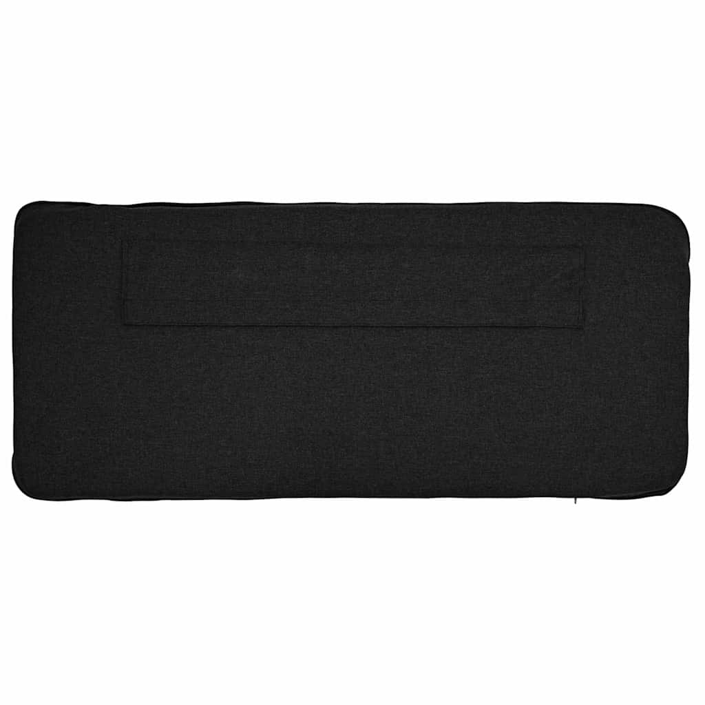 Polstret sengegavl Brun og sort 90 cm Massiv fyrretræ