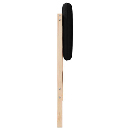 Polstret sengegavl Brun og sort 90 cm Massiv fyrretræ