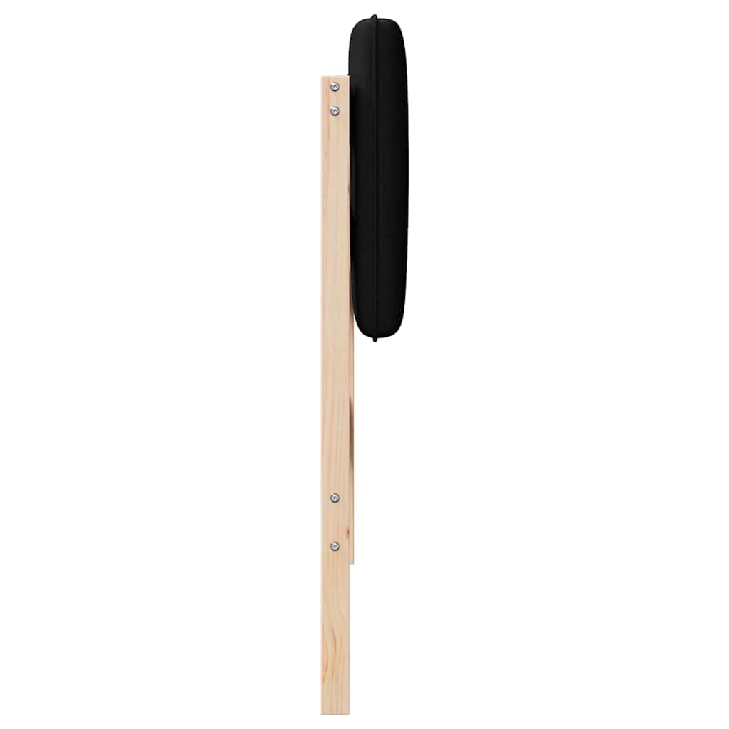 Polstret sengegavl Brun og sort 90 cm Massiv fyrretræ