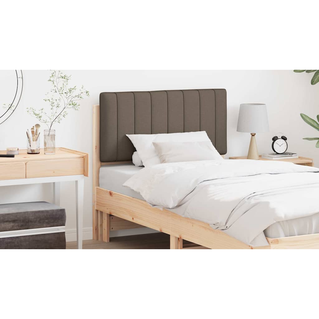 Polstret sengegavl Brun og Taupe 90 cm Massiv fyrretræ