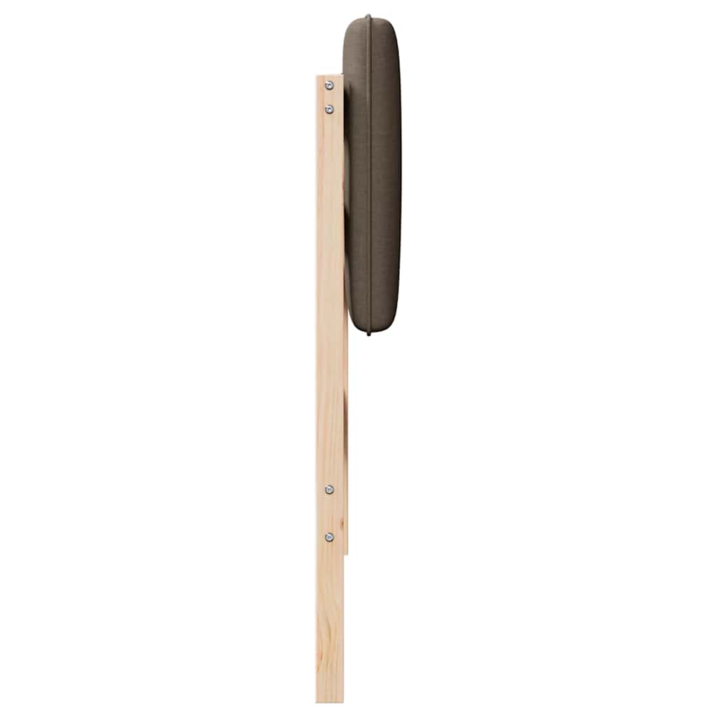 Polstret sengegavl Brun og Taupe 90 cm Massiv fyrretræ