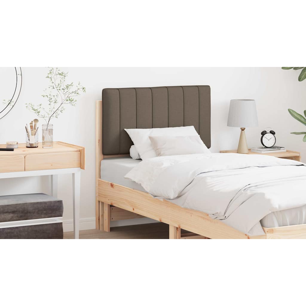 Polstret sengegavl Brun og Taupe 80 cm Massiv fyrretræ
