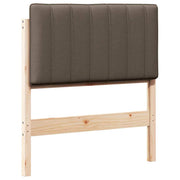 Polstret sengegavl Brun og Taupe 80 cm Massiv fyrretræ