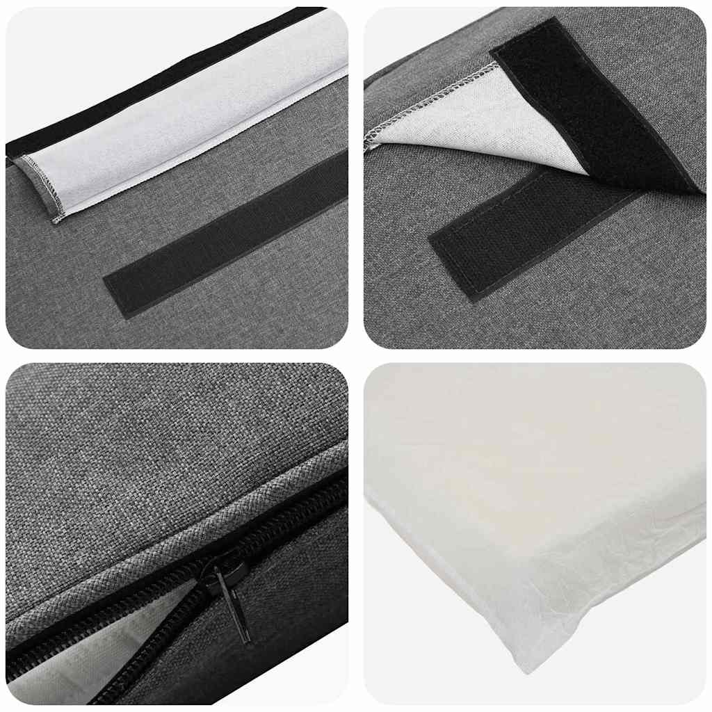 Polstret sengegavl Hvid og Lys Grå 80 cm Massiv fyrretræ