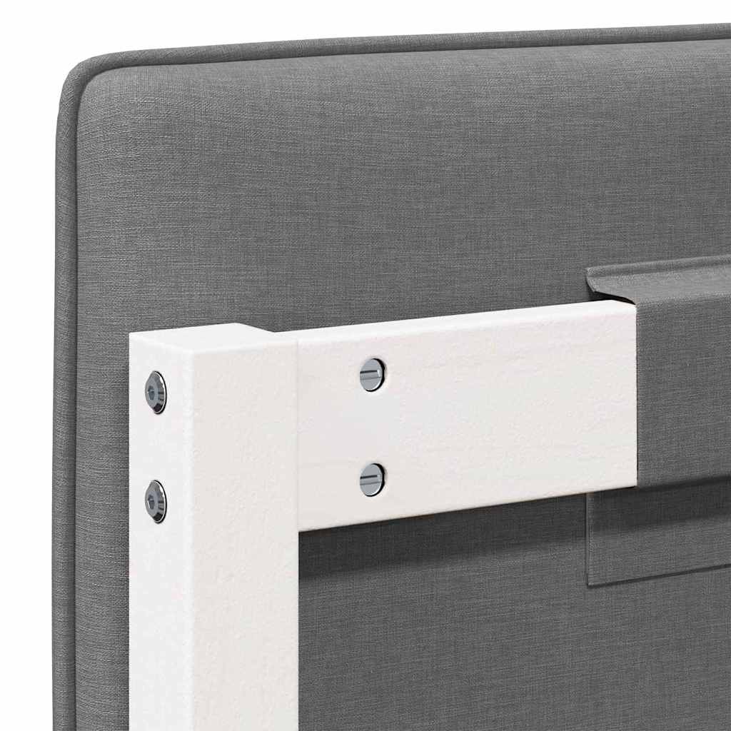 Polstret sengegavl Hvid og Lys Grå 80 cm Massiv fyrretræ