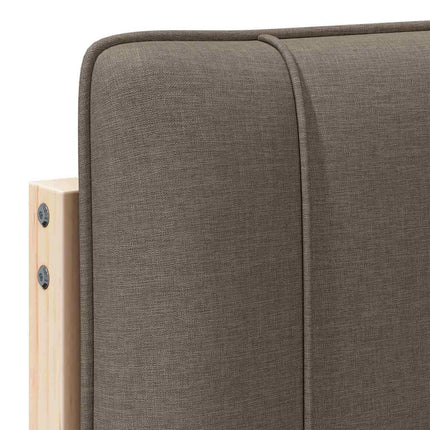 Polstret sengegavl Brun og Taupe 75 cm Massiv fyrretræ