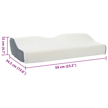 Nakkepude Hvid Memory Skum 59 x 34,5 x 12 cm