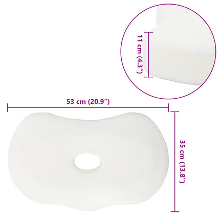Hals Pude Enfarvet Hvid 53 x 35 x 11 cm Memory Skum