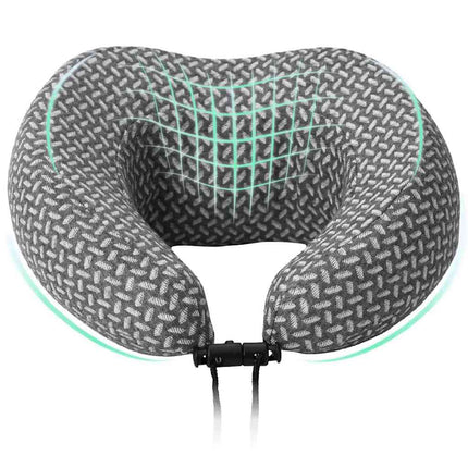Rejse nakkepude Enfarvet Grå 30 x 28 x 14 cm Polyester