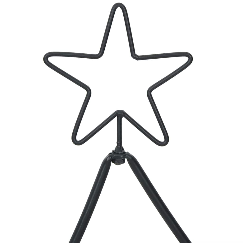 Metal juletræ med stativ Sort 90,5 cm Stål