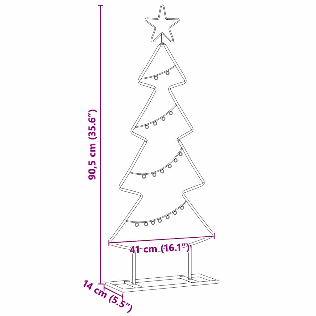 Metal juletræ med stativ Sort 90,5 cm Stål
