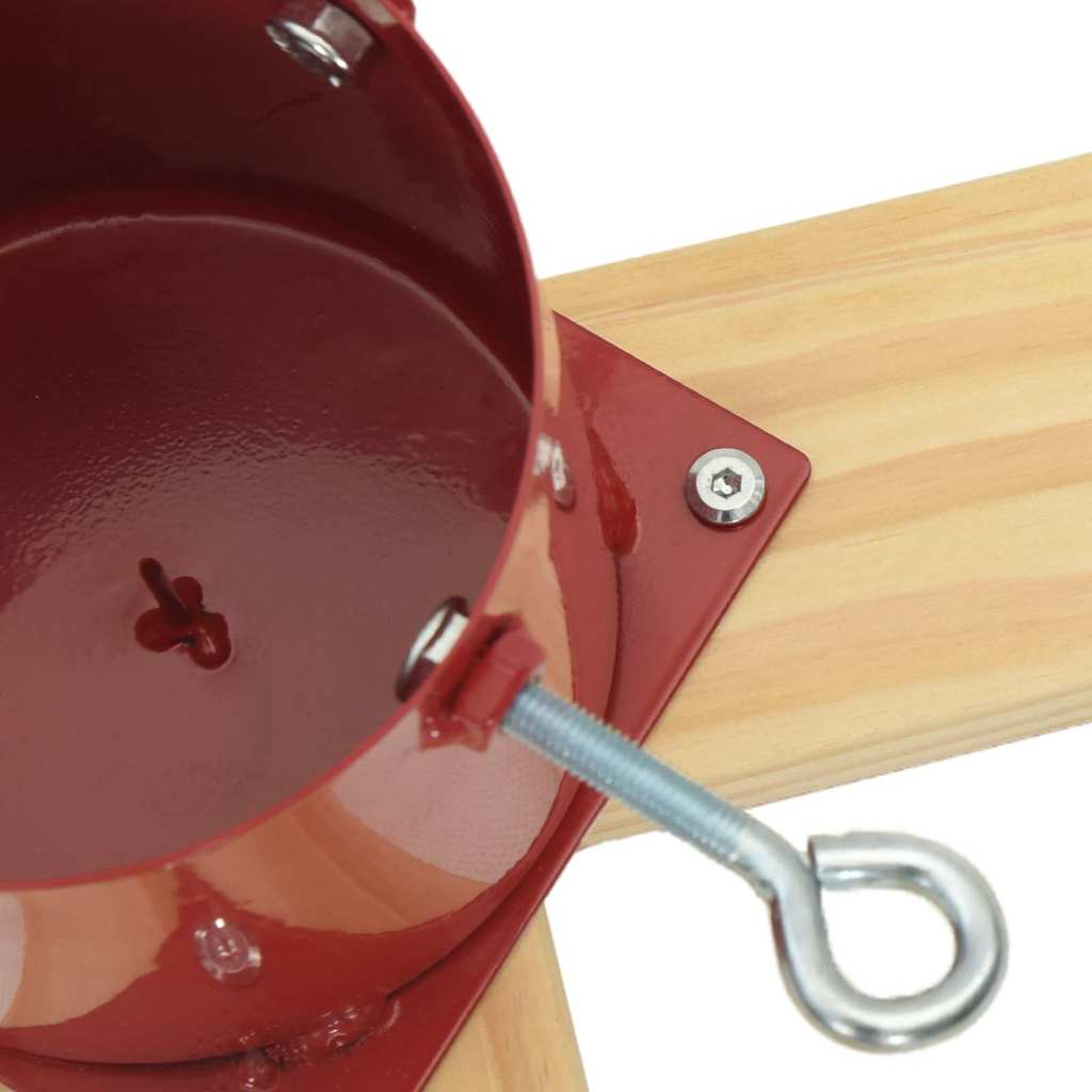 Juletræfod 1.73 Rød 50 x 50 x 16 cm Massiv fyrretræ