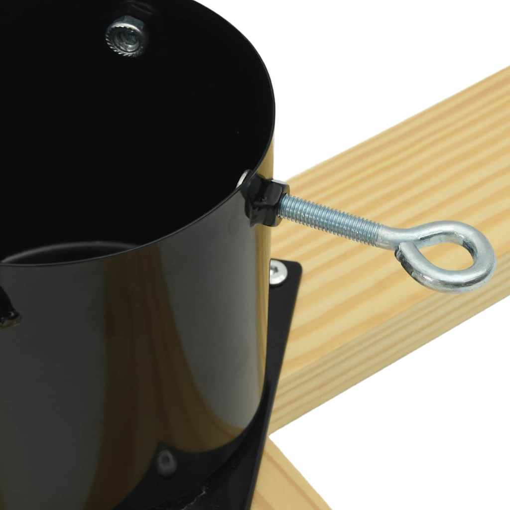 Juletræfod 1.73 Sort 50 x 50 x 16 cm Massiv fyrretræ