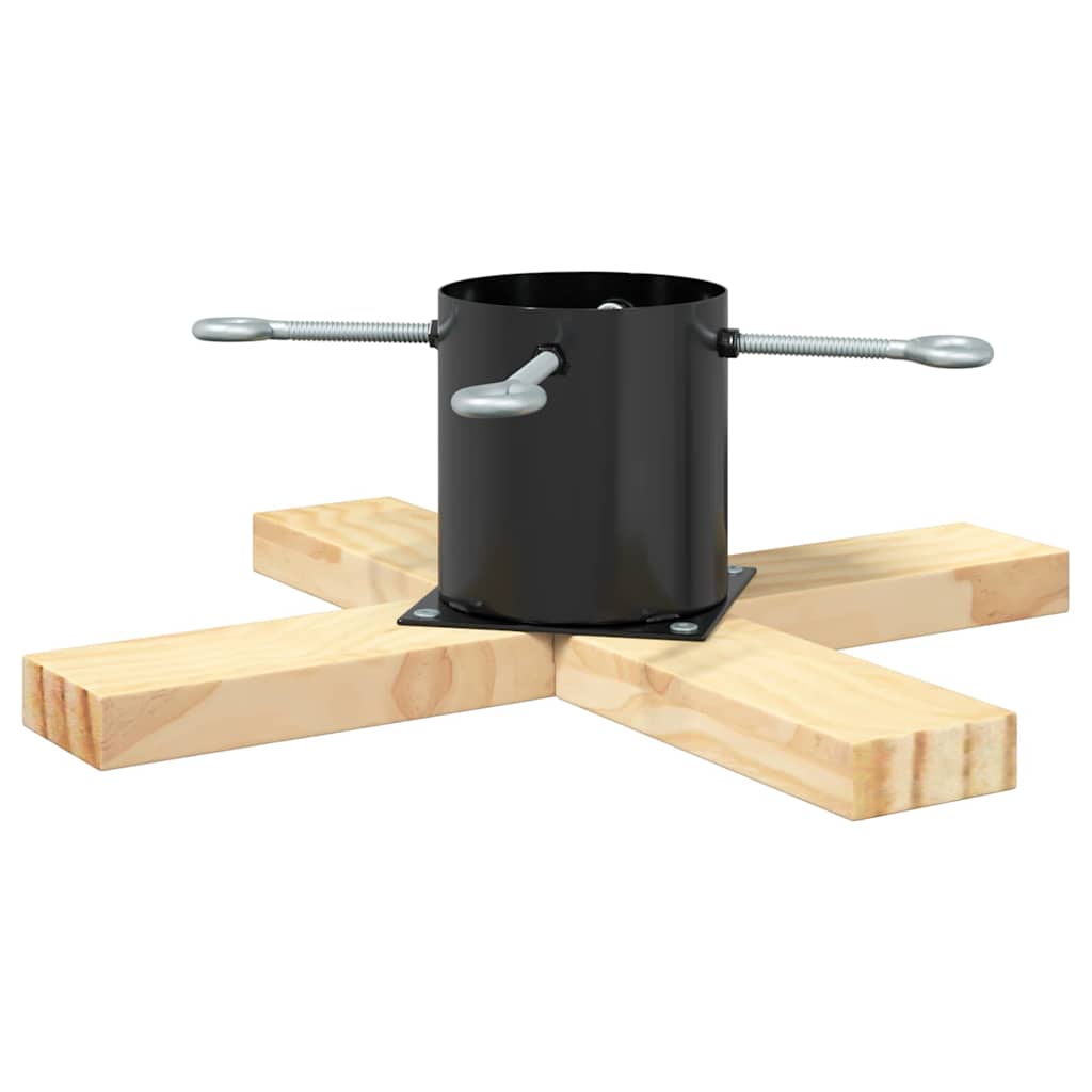 Juletræfod 1.73 Sort 50 x 50 x 16 cm Massiv fyrretræ