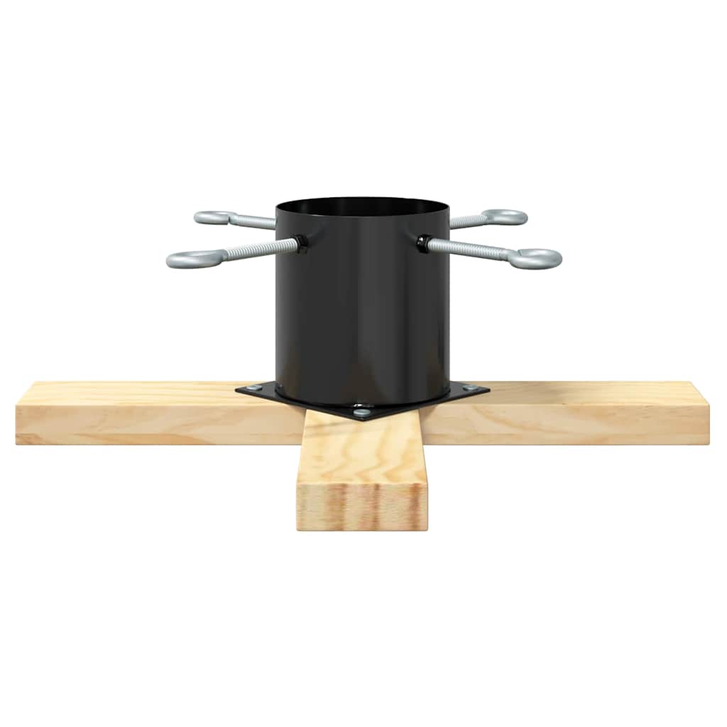 Juletræfod 1.73 Sort 50 x 50 x 16 cm Massiv fyrretræ