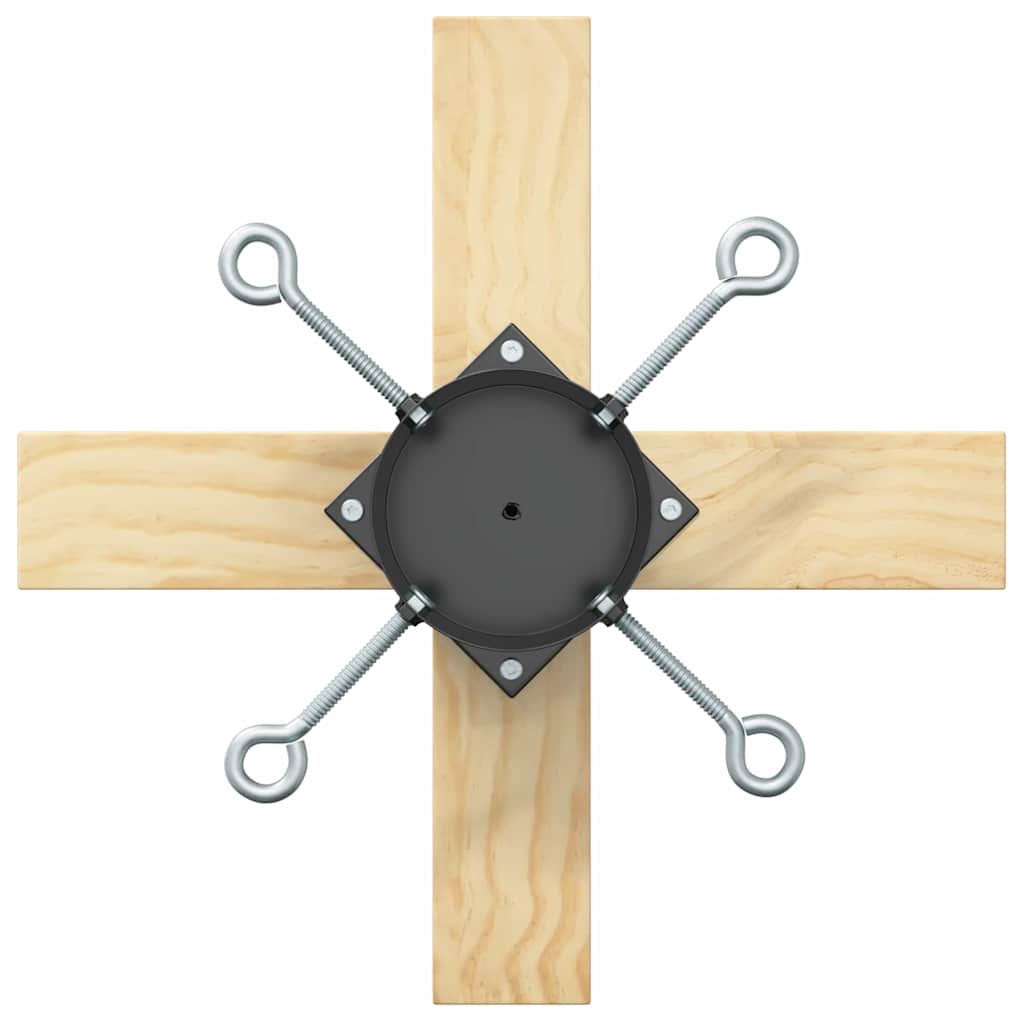 Juletræfod 1.73 Sort 50 x 50 x 16 cm Massiv fyrretræ