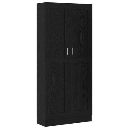 Bogskab Sort eg 82,5 x 30,5 x 185 cm Konstrueret træ