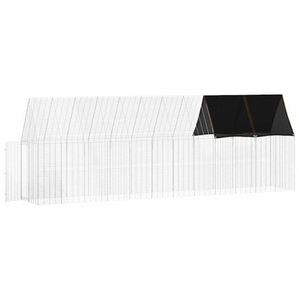 Hønsebur 2 stk. Sølv 600 x 100 x 210 cm Galvaniseret stål