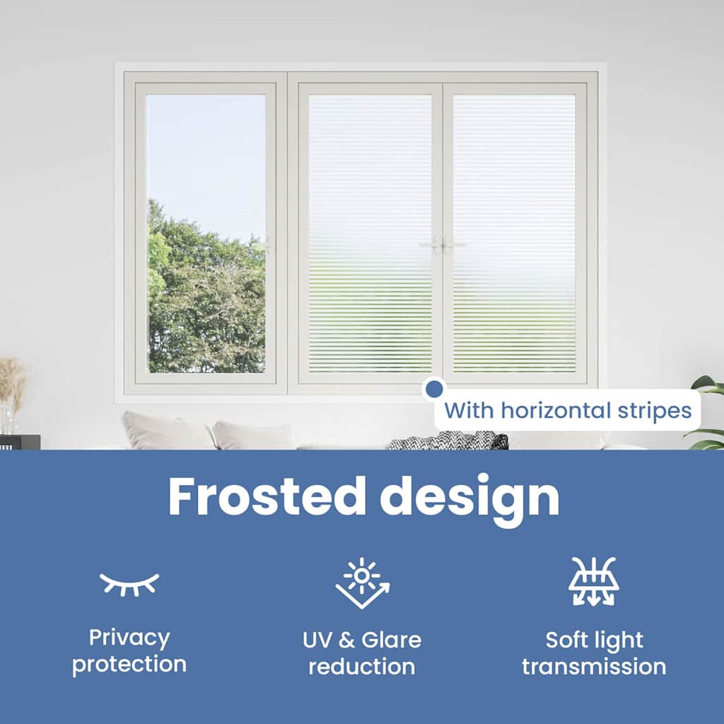 Selvklæbende Vinduesfolie Frostede striber 45 x 1000 cm PVC