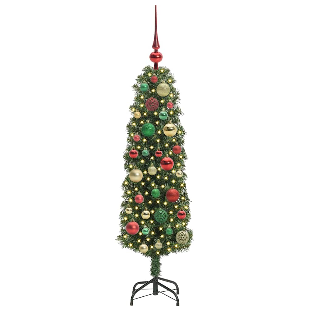 Kunstigt juletræ med stativ Grøn 120 cm PVC og Stål og Plastik