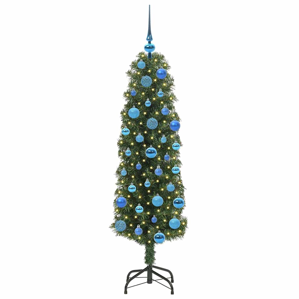 Kunstigt juletræ med stativ Grøn 150 cm PVC og Stål og Plastik