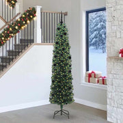Kunstigt juletræ med stativ Grøn 240 cm PVC og Stål og Plastik
