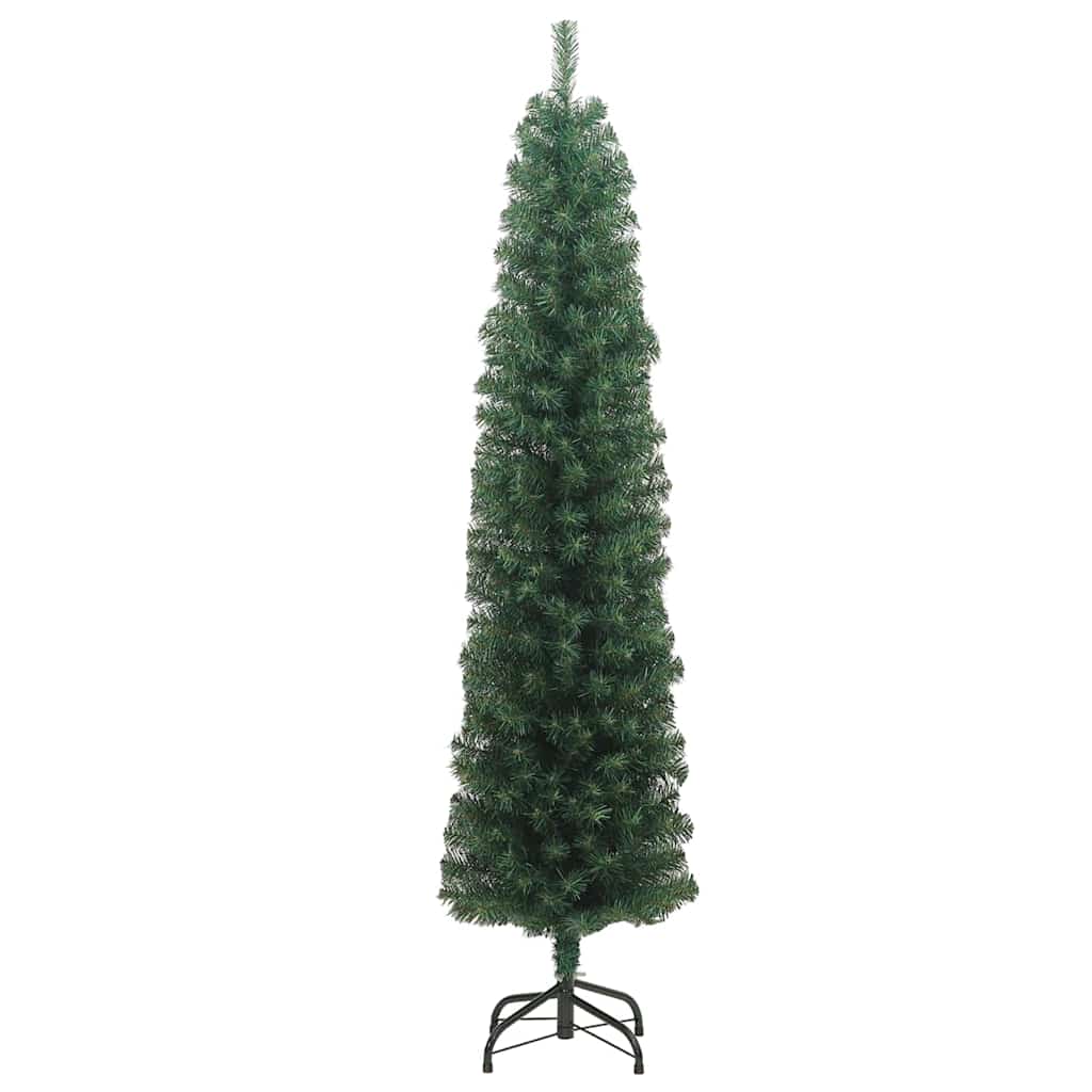 Kunstigt juletræ med stativ Grøn 240 cm PVC og Stål og Plastik