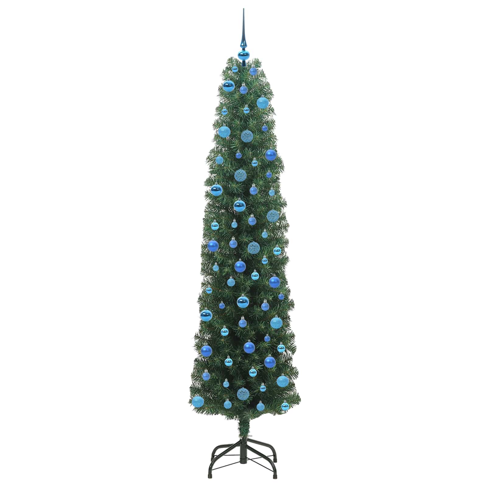 Kunstigt juletræ med stativ Grøn 240 cm PVC og Stål og Plastik