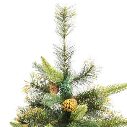 Kunstig Hængslet Juletræ med Kogler Grøn 210 cm