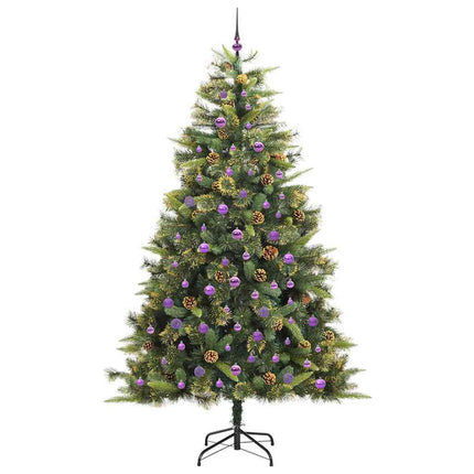 Kunstig Hængslet Juletræ med Kogler Grøn 240 cm