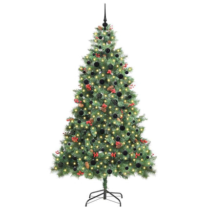 Kunstigt juletræ med LED -strimmellys Grøn 240 cm PVC og metal