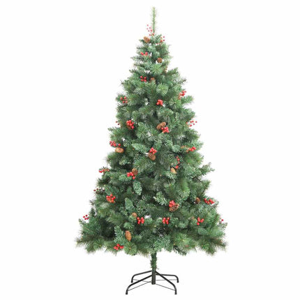 Kunstigt juletræ med LED -strimmellys Grøn 240 cm PVC og metal