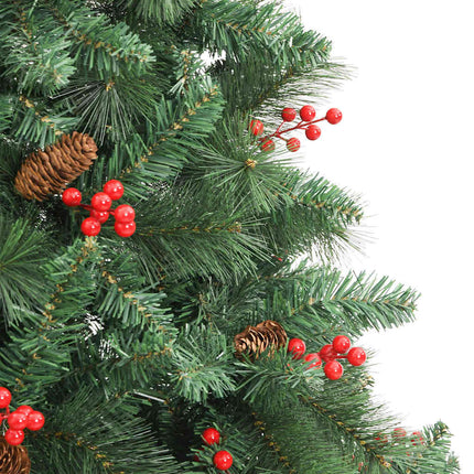 Kunstigt juletræ med LED -strimmellys Grøn 240 cm PVC og metal