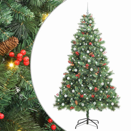 Kunstigt juletræ med LED -strimmellys Grøn 240 cm PVC og metal