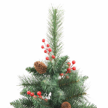 Kunstigt juletræ med LED -strimmellys Grøn 240 cm PVC og metal