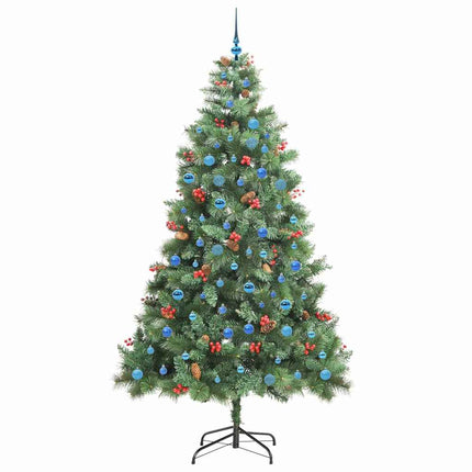 Kunstigt juletræ med LED -strimmellys Grøn 240 cm PVC og metal