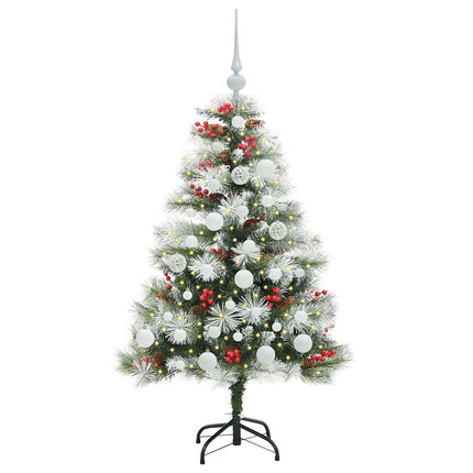 Kunstigt juletræ Grøn og hvid 120 cm PVC og metal og plast