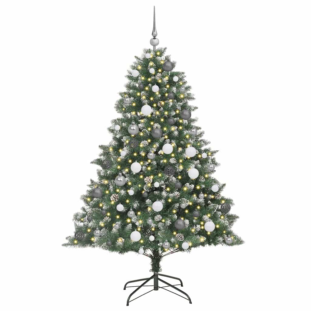 Kunstigt juletræ med stativ Grøn 180 cm PVC og plastik og stål