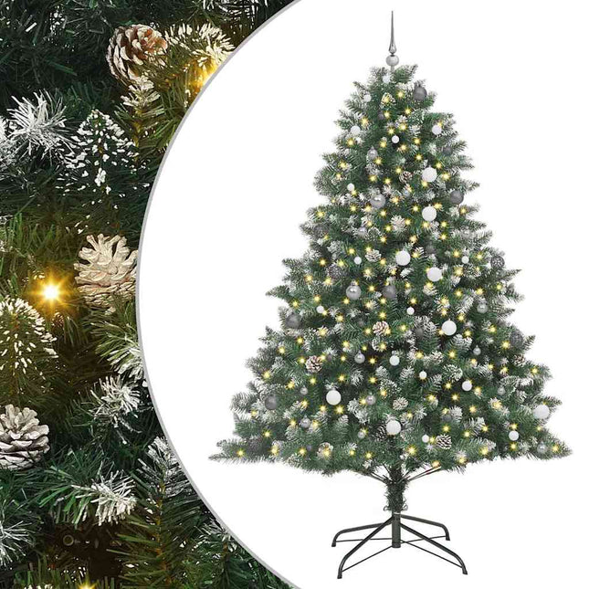Kunstigt juletræ med stativ Grøn 240 cm PVC og plastik og stål