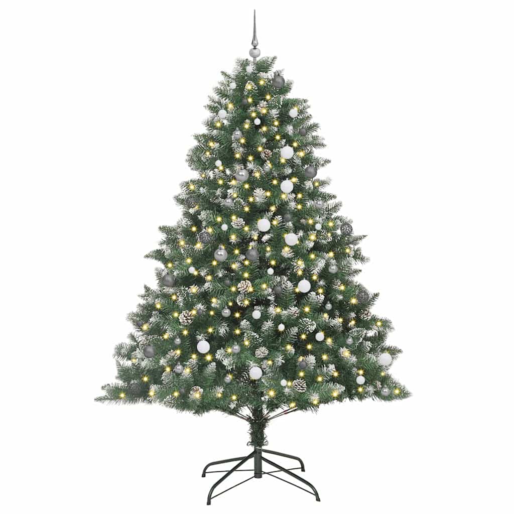 Kunstigt juletræ med stativ Grøn 240 cm PVC og plastik og stål