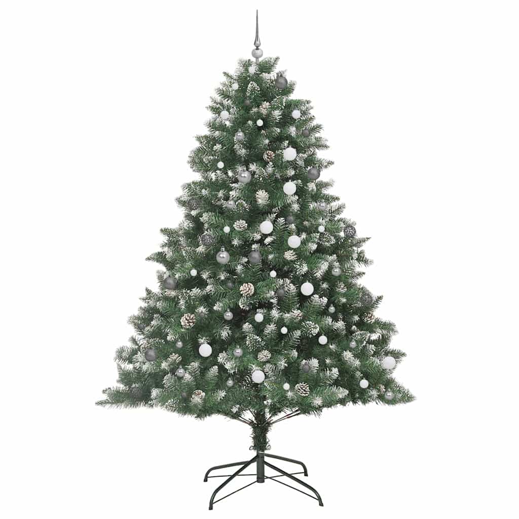 Kunstigt juletræ med stativ Grøn 240 cm PVC og plastik og stål